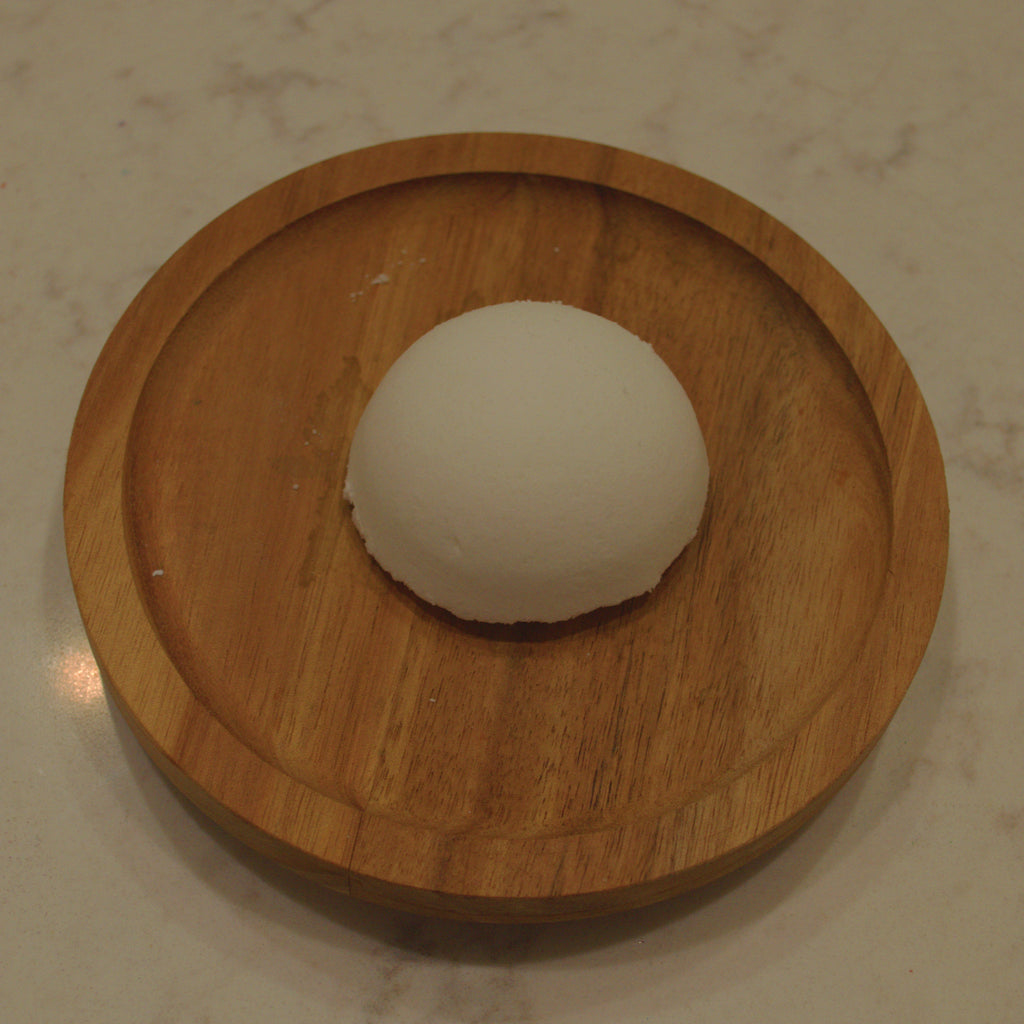 White Mystery Bath Bomb in the Dome Shape.